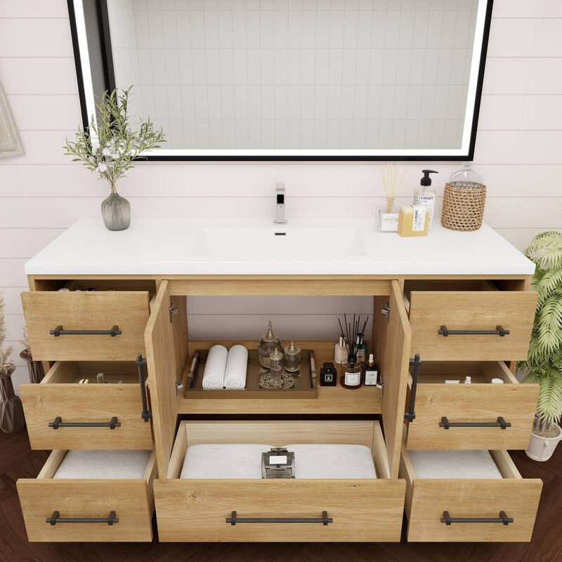 Victoria 60'' Freestanding Vanity with Single Reinforced Acrylic Sink - 59.5