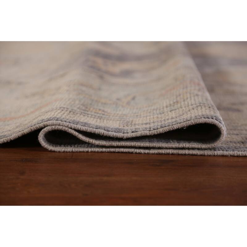 Hand Knotted Oriental 100% Wool Carpet Transitional All-Over Greys & Charcoal Oushak Area Rug - 11' 7'' X 8' 10''