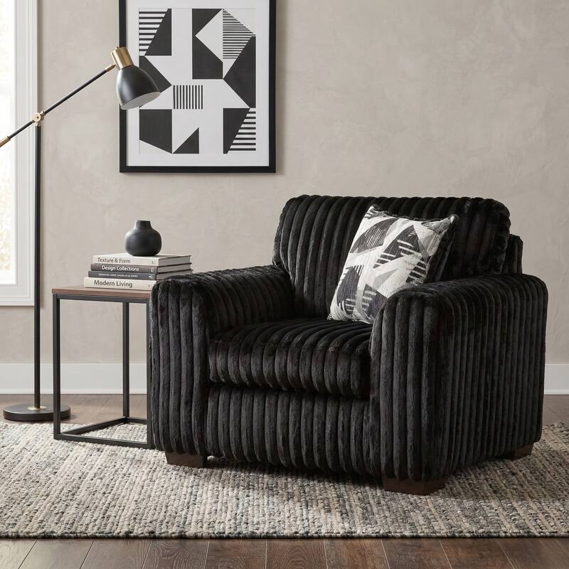 Roundhill Furniture Nolan 2-Piece Living Room Set, Chair and Ottoman