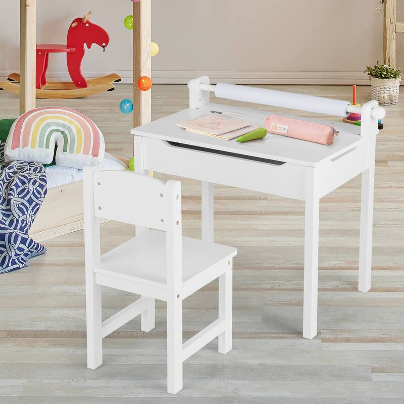 Costway Toddler Craft Table & Chair Set Kids Art Crafts Table - See Details