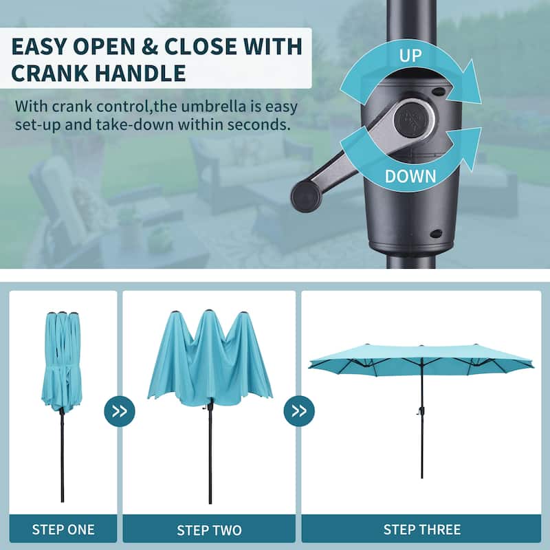 Autlaycil 13 ft Patio Umbrella with Crank For Outdoor Umbrella Base Included