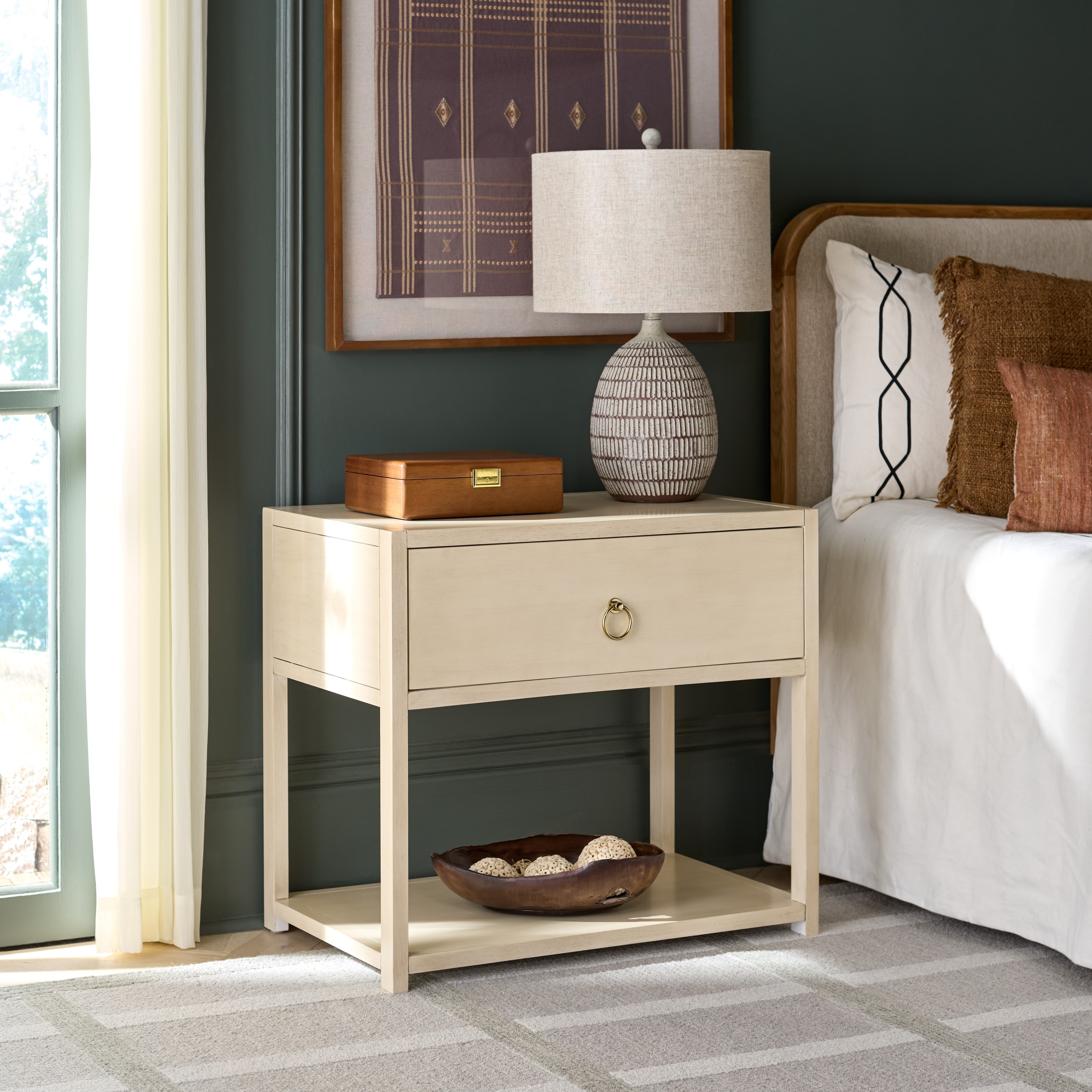 SAFAVIEH Sadie Modern Rubberwood Nightstand, Fully Assembled