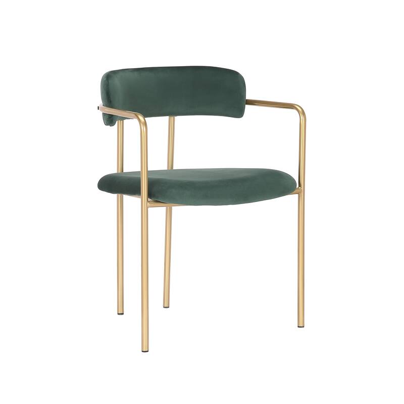 Porthos Home Eder Dining Chairs Set of 2, Velvet, Gold Chrome