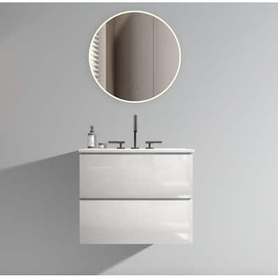 24" Wall Mount Bathroom Vanity with Ceramic Sink