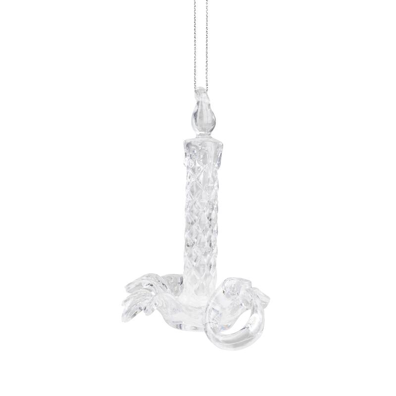 Candlestick with Holly Leaf Christmas Ornaments - 4" - Set of 4