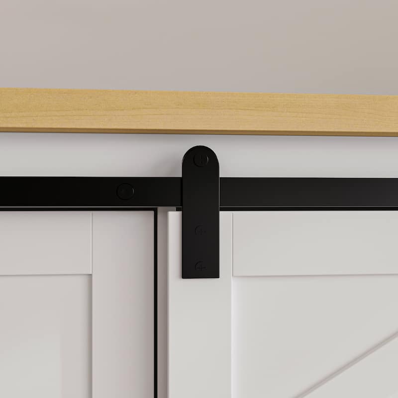 Rustic - Modern Sliding Door TV Stand: Style and Function Combined