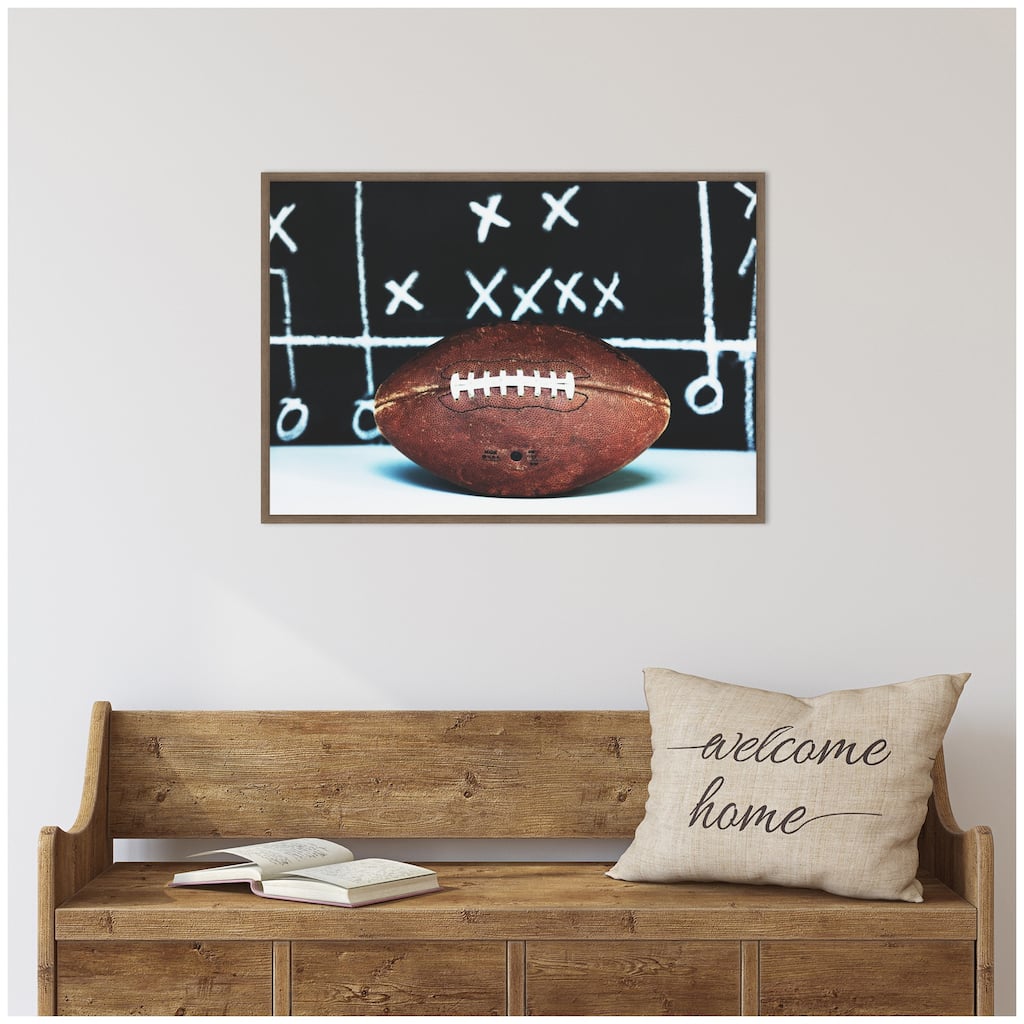 Kate and Laurel Sylvie Playbook Football Framed Canvas by Alicia Abla