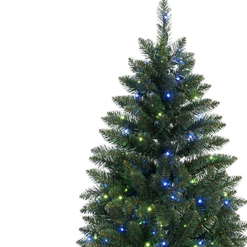 HomeRoots 6' Pre Lit Full Fir Christmas Tree - Green - 38.00 in. x 72.00 in. x 38.00 in.