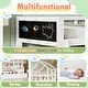 preview thumbnail 3 of 12, Full Size House Bed with Ladder, Storage Drawers, and 2 Blackboard Designs, No Box Spring Needed, White