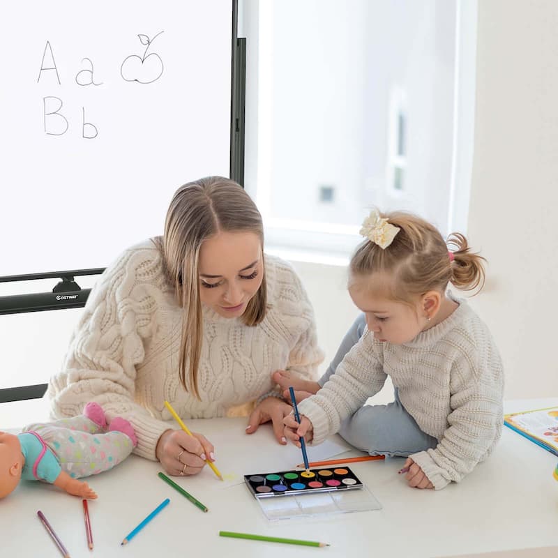 Costway 48''x36'' Mobile Magnetic Double-Sided Reversible Whiteboard - See details