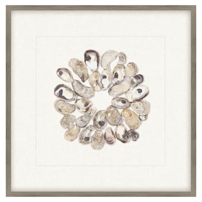 Oyster Shell II Framed Exclusive Mixed Under Glass - Multi-Color