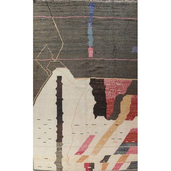 slide 1 of 17, Large Geometric Moroccan Oriental Area Rug Hand-knotted Wool Carpet - 12'1" x 18'0"