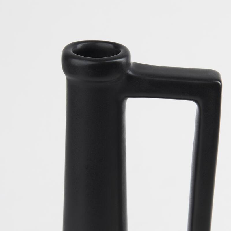 Burton Medium Matte Black Ceramic Jug Vase