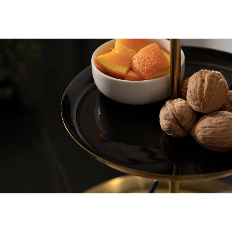 Kate and Laurel Laranya Tiered Round Decorative Tray - 12x12x15