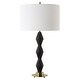 preview thumbnail 4 of 6, Uttermost Threefold Black Stone Table Lamp - 29.75'' H X 16'' W X 16'' D