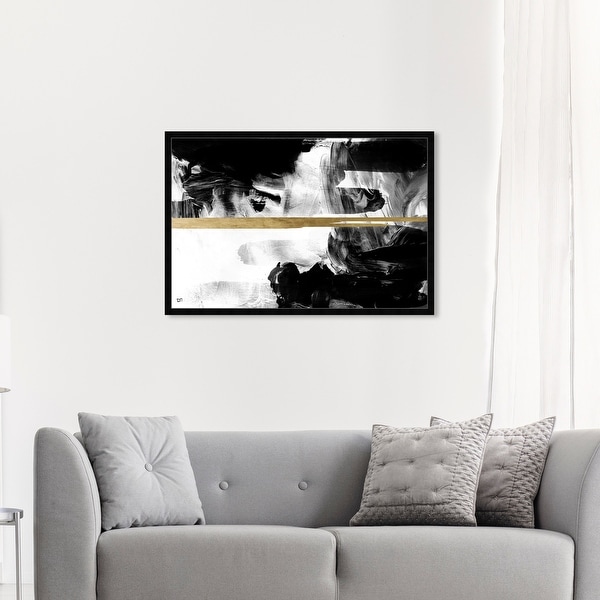 Oliver Gal 'Halfway Black and White' Abstract Wall Art Framed Print Textures - Black, White. Opens flyout.