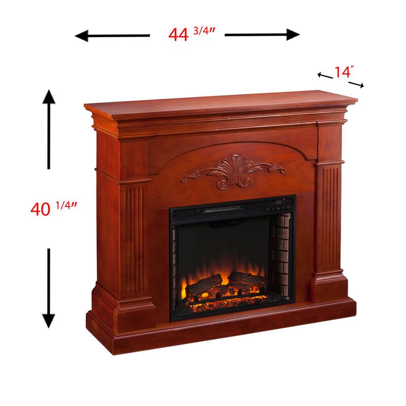 SEI Furniture Taber Mahogany Electric Fireplace