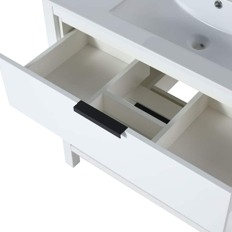 Plywood Freestanding Bathroom Vanity Set with Integrated Sink