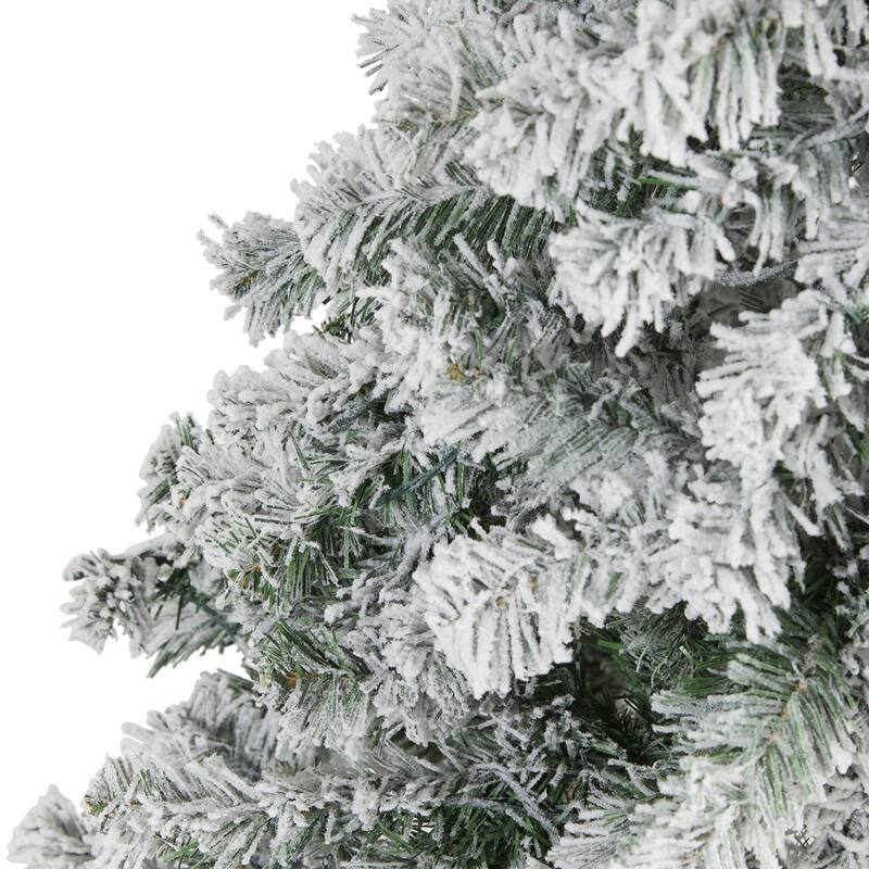 5' Flocked Rock Springs Spruce Artificial Christmas Tree, Unlit - 5 Foot