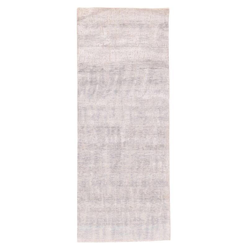 ECARPETGALLERY Hand-knotted Legacy Light Denim Blue Silk, Wool Rug - 3'11 x 10'2