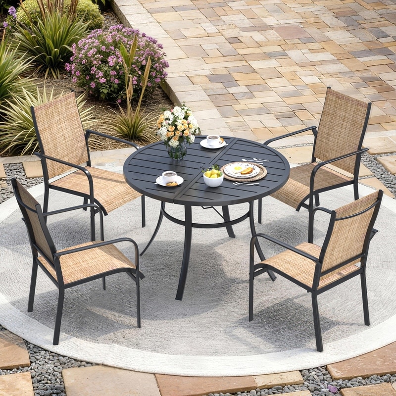 Patio Dining Set, Outdoor Dining Table and Chairs Set with