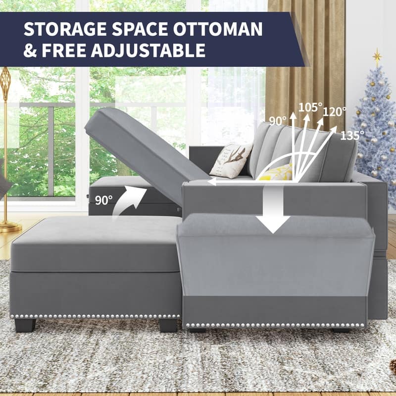 Mixoy 6-Seater Transferable Position Free Combination Sectional Sofa with Storage