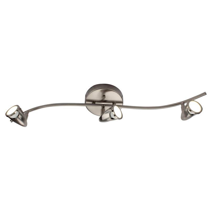 3 Light LED Flush Mount Ceiling and Wall light in Brushed Nickel