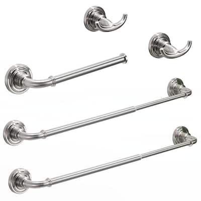4-Pieces Bathroom Towel Rack 24 Inches Adjustable