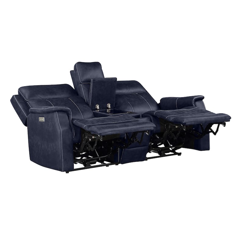 Steve Silver Faux Leather Power Reclining Console Loveseat