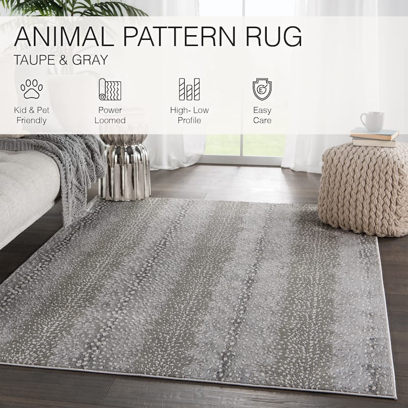 Silver Orchid Axis Animal Print Spotted Area Rug