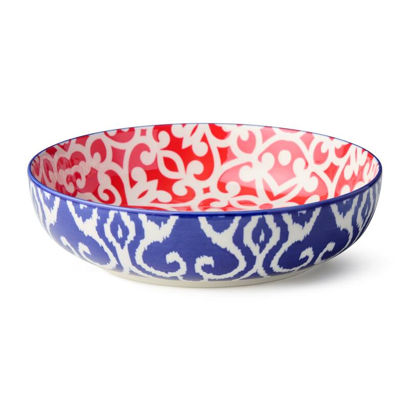 Certified International Pavillion 48 oz. Soup/Cereal Bowls, Set of 6 Assorted Designs - 8.50"L x 8.50"W x 2.00"H