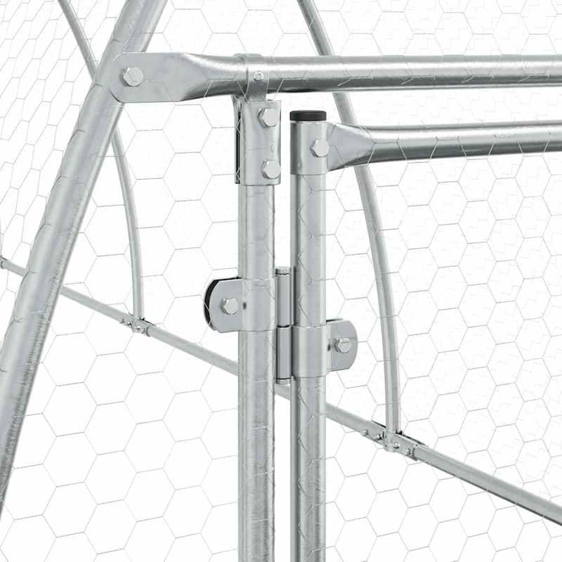 vidaXL Chicken Cage Silver 39.4"/118.1"/236.2"/x41.3"x47.2" Galvanized Steel