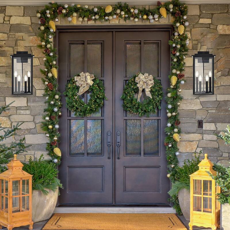 Outdoor Light Fixutre Farmhouse Wall Lantern Sconce with Clear Glass