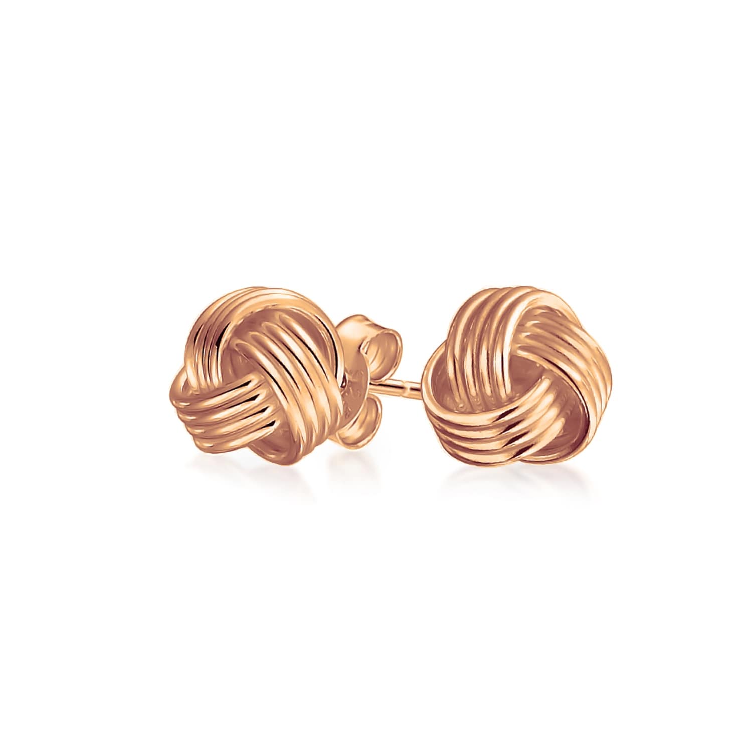 Sterling Silver Twisted Circle Ball Stud Earrings