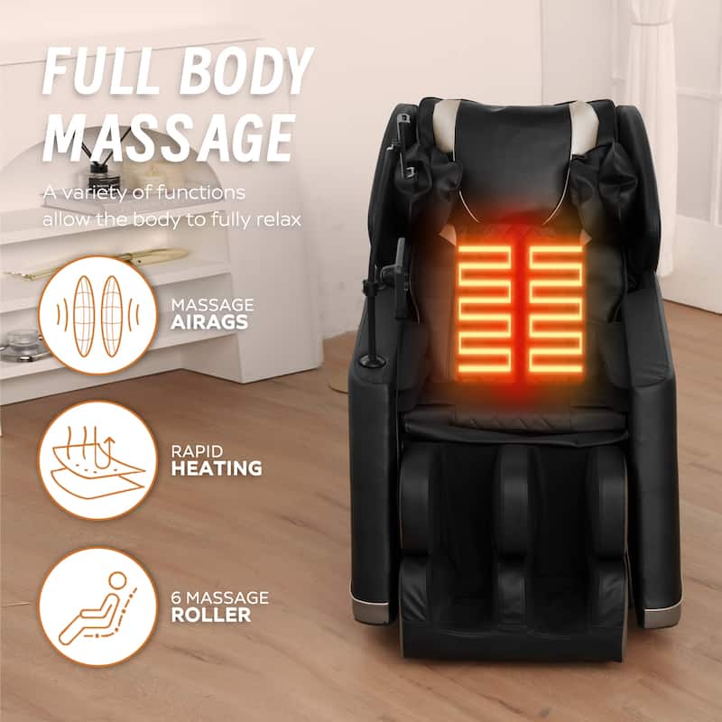 GDFStudio - Leo Ultimate Comfort Massage Chair - Modern Swivel Recliner with Plush Cushioning