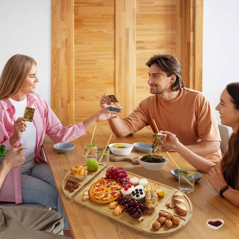 3 Pack Bamboo Charcuterie Boards Set, Large Cheese Board Set - 3pcs