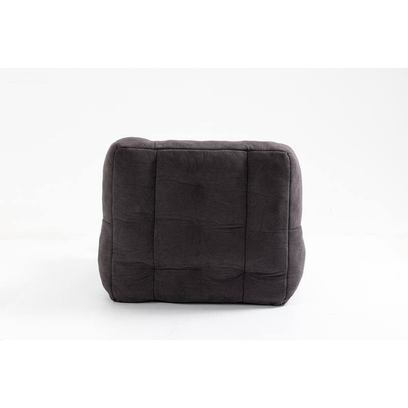 Fluffy Bean Bag Chair Lazy Bean Bag Sofa Chair for Adults and Children, Lounge Chairs with Memory Foam and Ottoman, Black