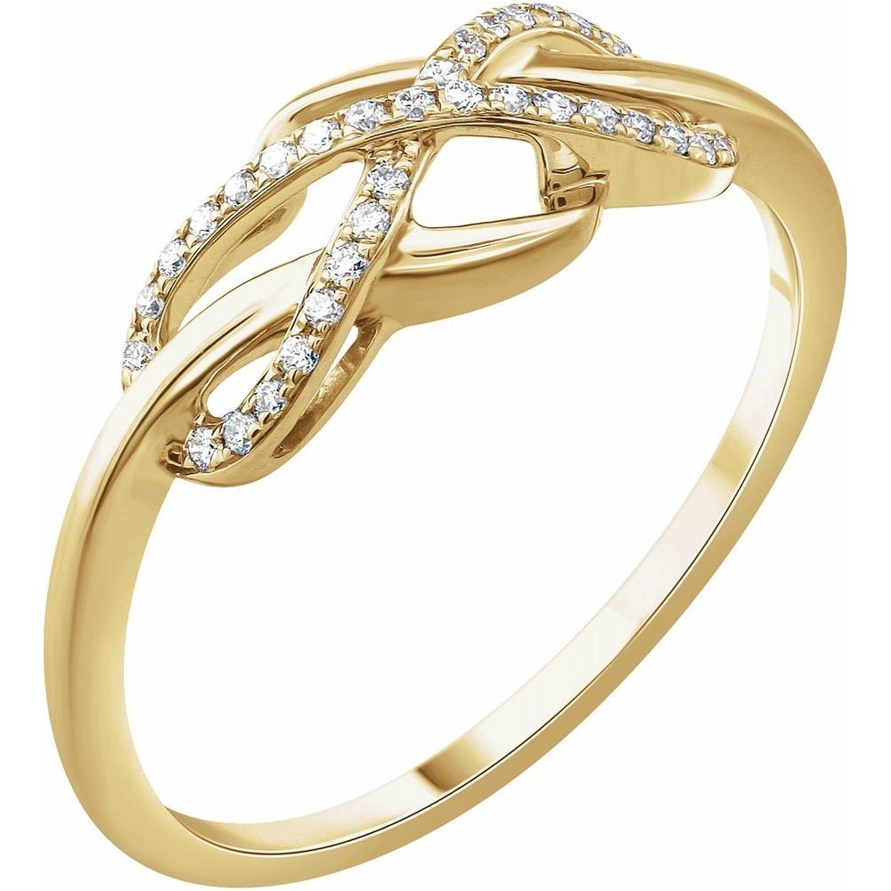 14k Yellow Gold Accented Infinity-Inspired Ring for Women