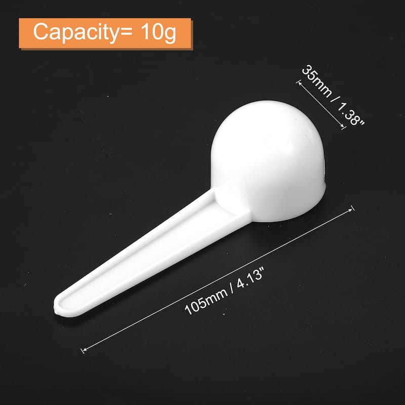 Plastic Measuring Spoons Powder Scoops Spoon Kitchen Spoon, 10g White - 5Pcs