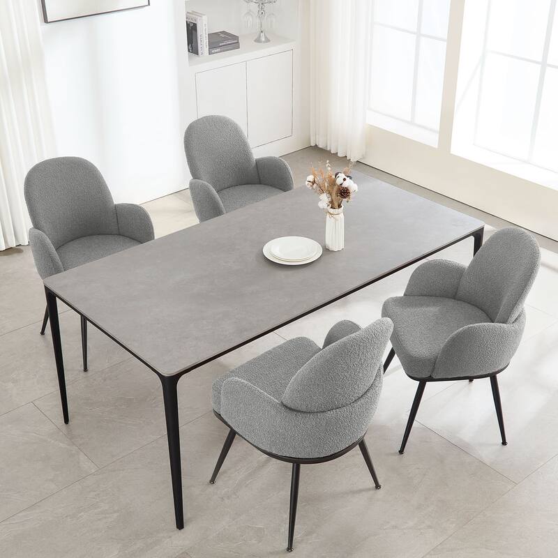 Fabric Upholstered Dining Chairs Set of 2/4 with Arms - 34.8"H x 23.2"W x 22.8"D