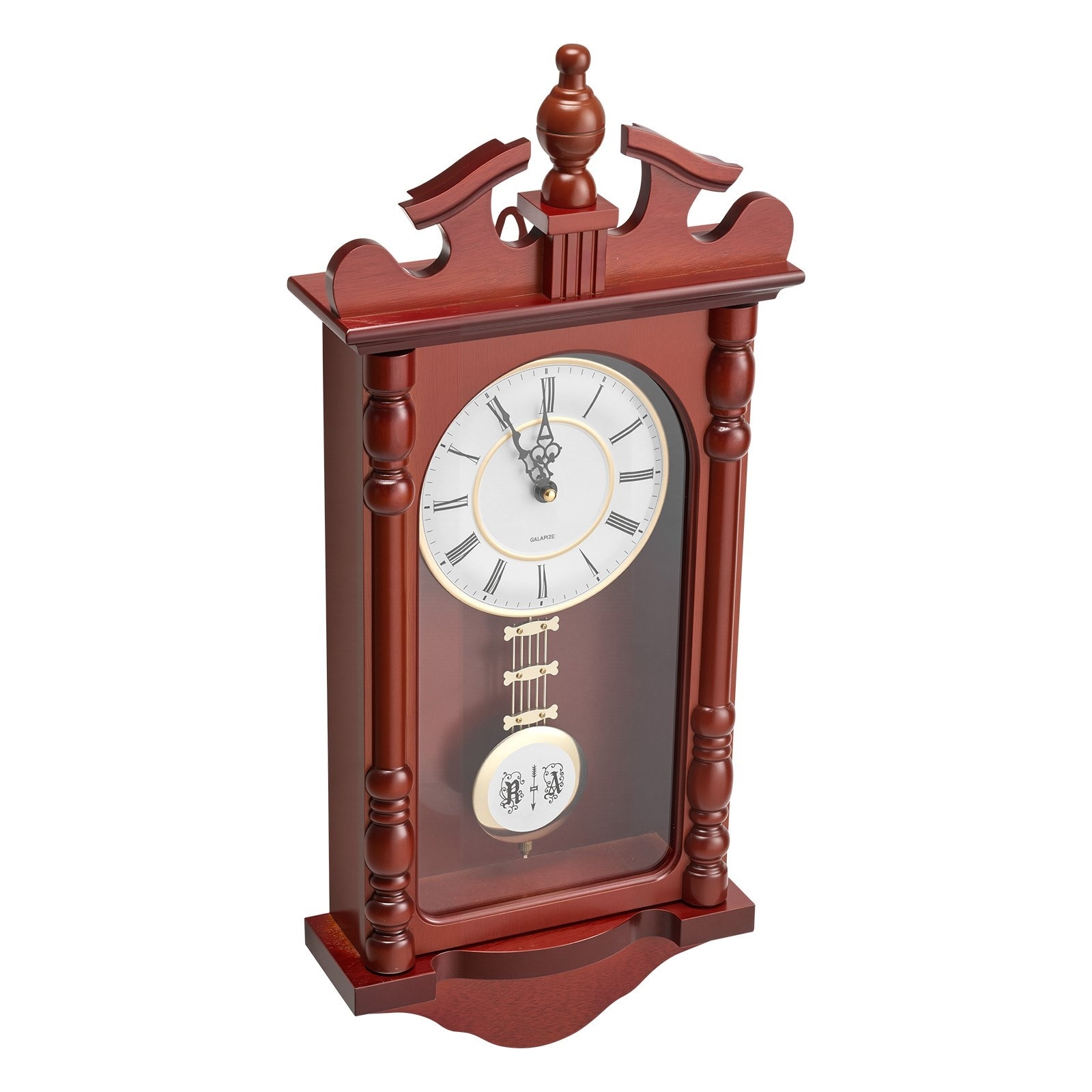Vintage Grandfather Pendulum Wall Clock 23.2in with Quartz Movement - 23.62 x 10.24 x 3.74 in