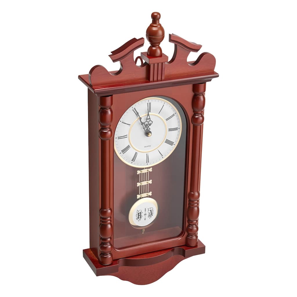 Vintage Grandfather Pendulum Wall Clock 23.2in with Quartz Movement - 23.62 x 10.24 x 3.74 in