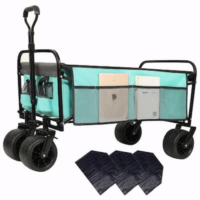 440lbs Collapsible Foldable Wagon Cart - Beach Wagon, Utility Cart, Grocery Cart
