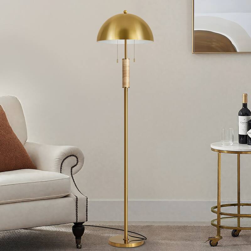 Dome Metal with Marble Base LED Table Lamp Classic Glam Bedside Lamp