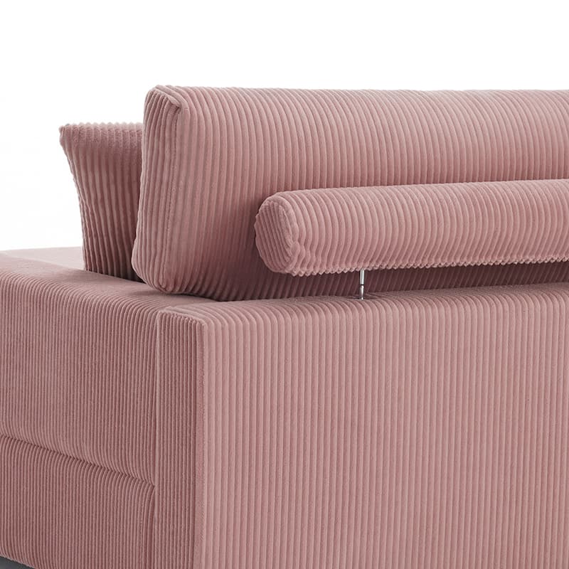 Corduroy Chaise Lounge Chair Upholstered Indoor Lounger Sofa