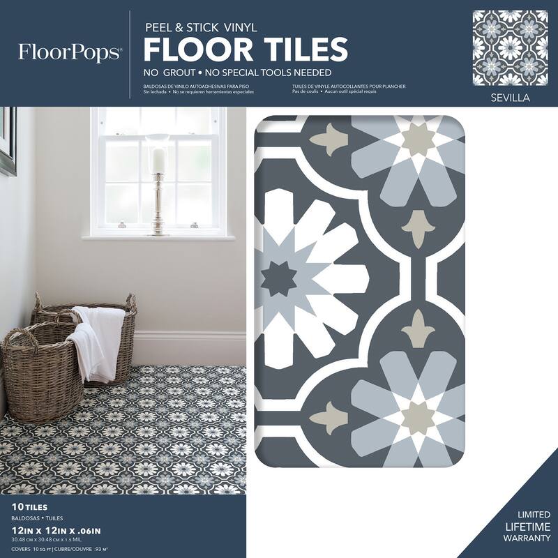 FloorPops Sevilla Peel & Stick Floor Tiles