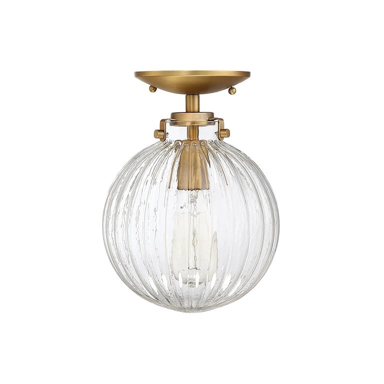 Bellevue Single Light 8" Wide Semi-Flush Globe Ceiling Fixture
