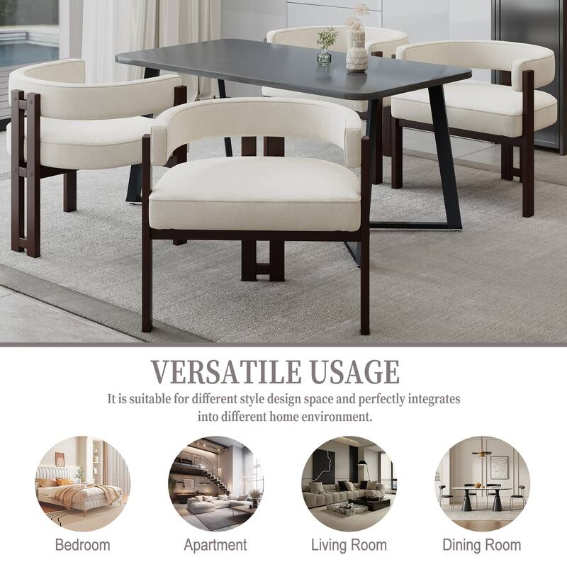 Chenille Barrel Chair Set Set of 2