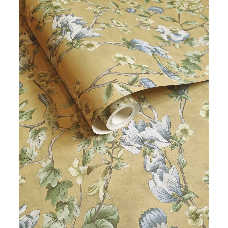 Floral Bird Trail Non-pasted Wallpaper – 396in x 20.8in