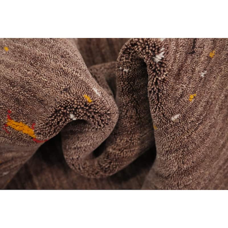 Hand Knotted Oriental 100% Wool Carpet Tribal Animal Pictorial Brown Gabbeh Area Rug - 7' 3'' X 5' 2''